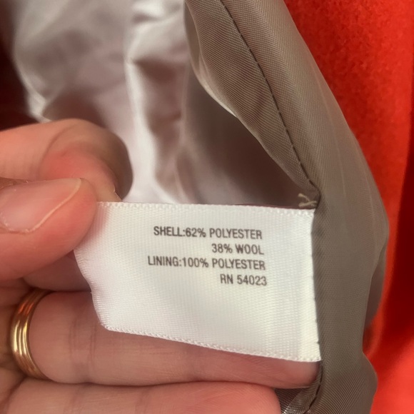 Old Navy Orange Pea Coat - Picture 2 of 6